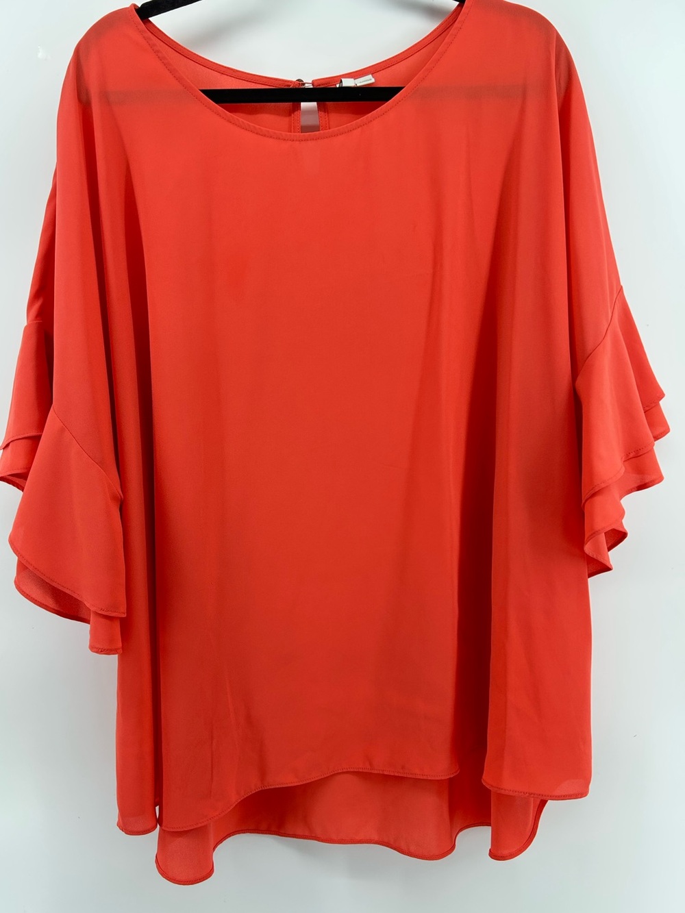 Cato's Womens Orange Coral Summer Flutter Sleeve Blouse Women's Size 26/28